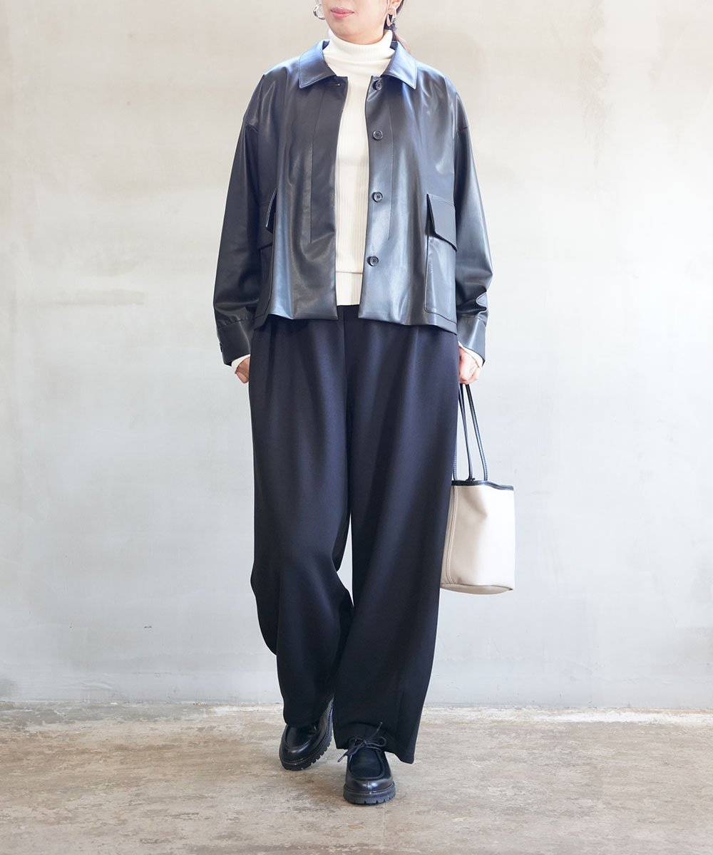 BLEU COMME BLEU｜ミズイロインド シンセティックレザー シャツ