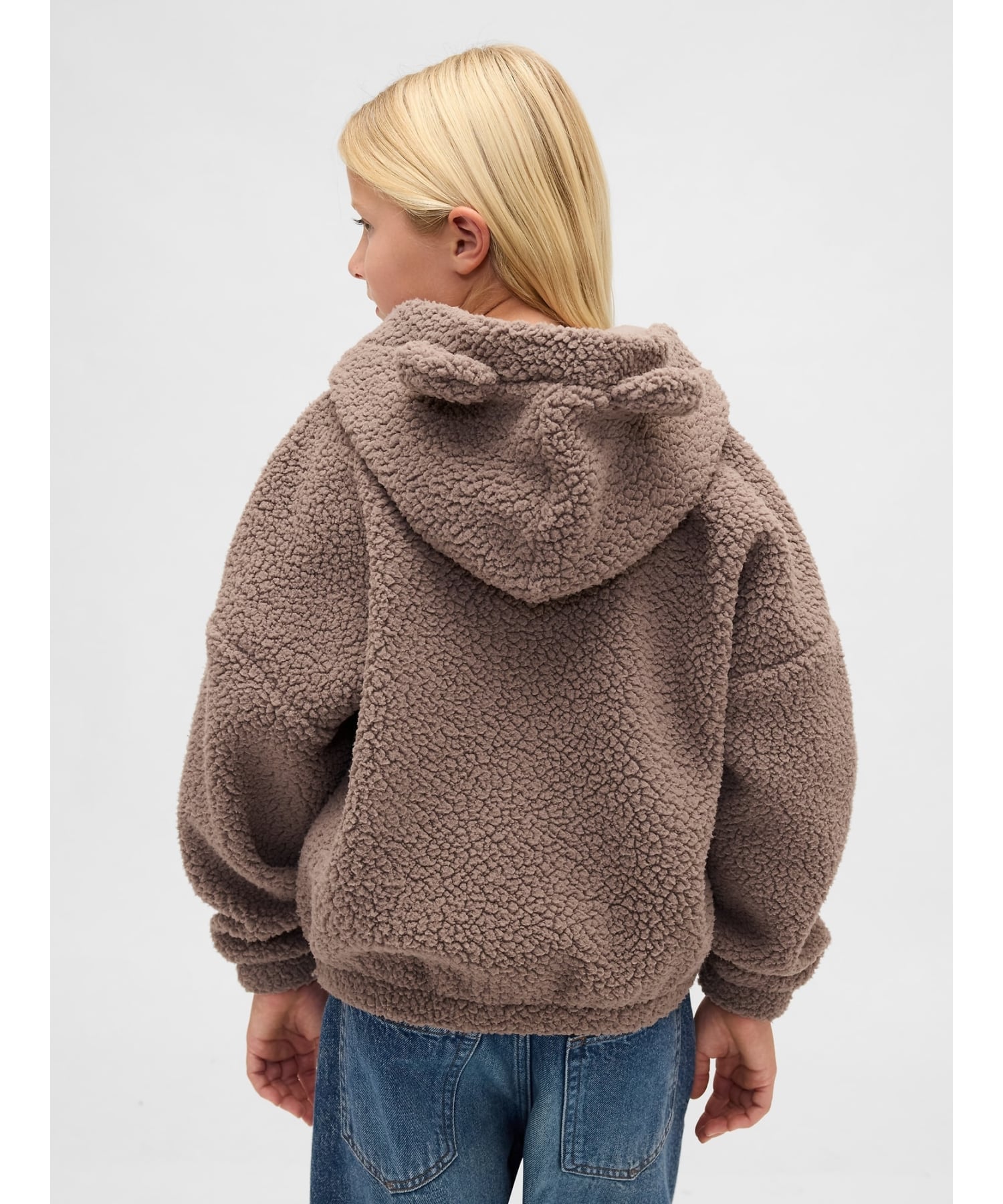 GAP｜(K)ボア オーバーサイズ くまさん ジップアップパーカー (キッズ