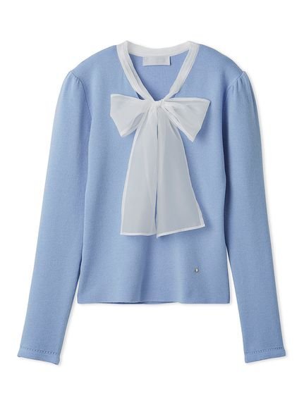 CELFORD｜【ウォッシャブル】シルクブレンドボウタイニットプル