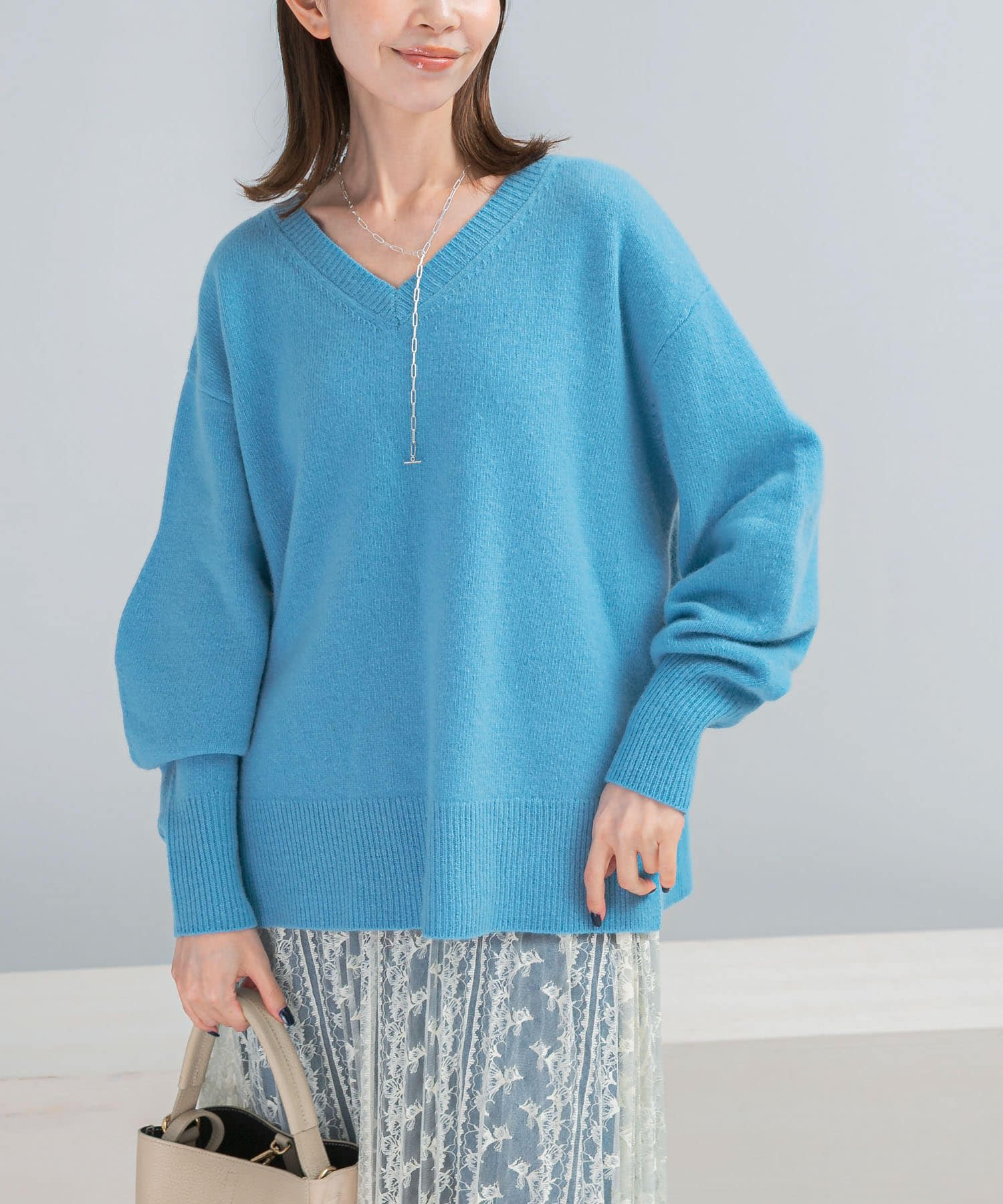 URBAN RESEARCH ROSSO｜ウールカシミヤVネックニットプルオーバー