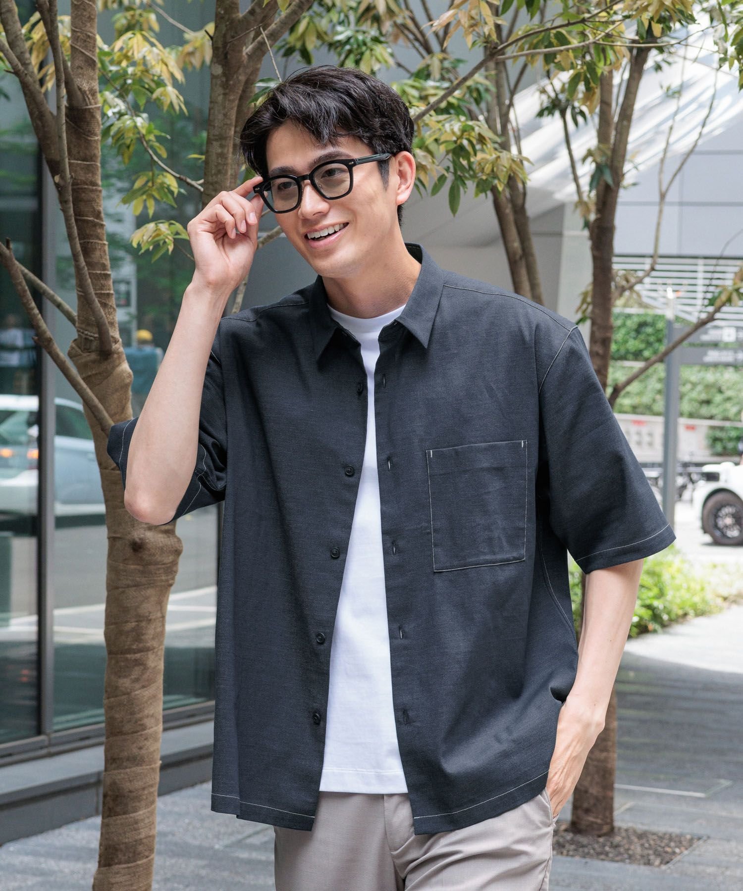 GLOBAL WORK｜アーバンデニムシャツAIR/5分袖/288179 | Rakuten