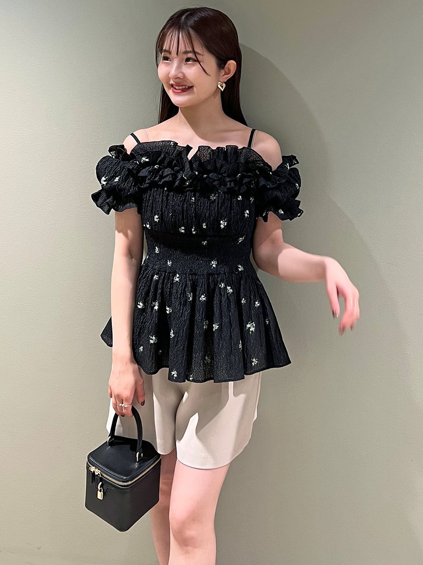 SNIDEL｜オフショルフリルブラウス | Rakuten Fashion(楽天