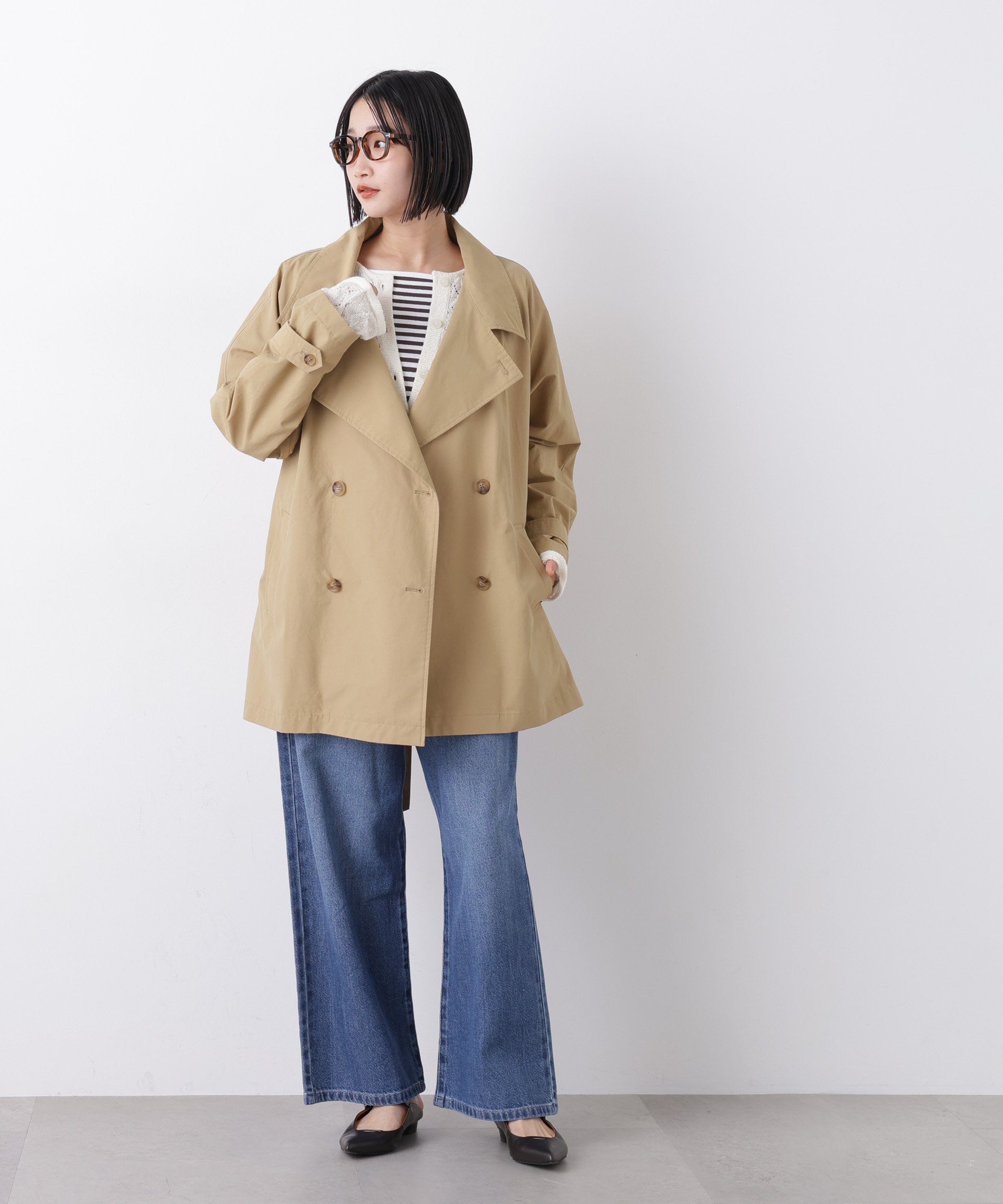 NANO universe｜撥水&花粉ガード ショートトレンチコート | Rakuten