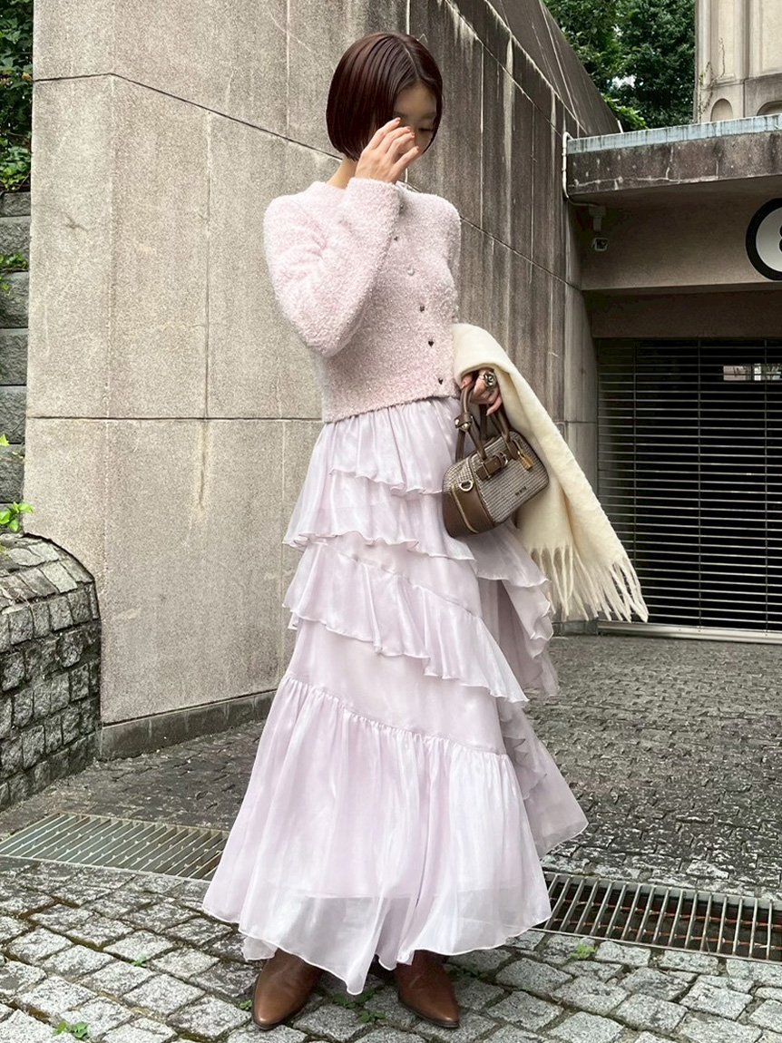 LILY BROWN｜ブライトシアーラッフルスカート | Rakuten Fashion(楽天