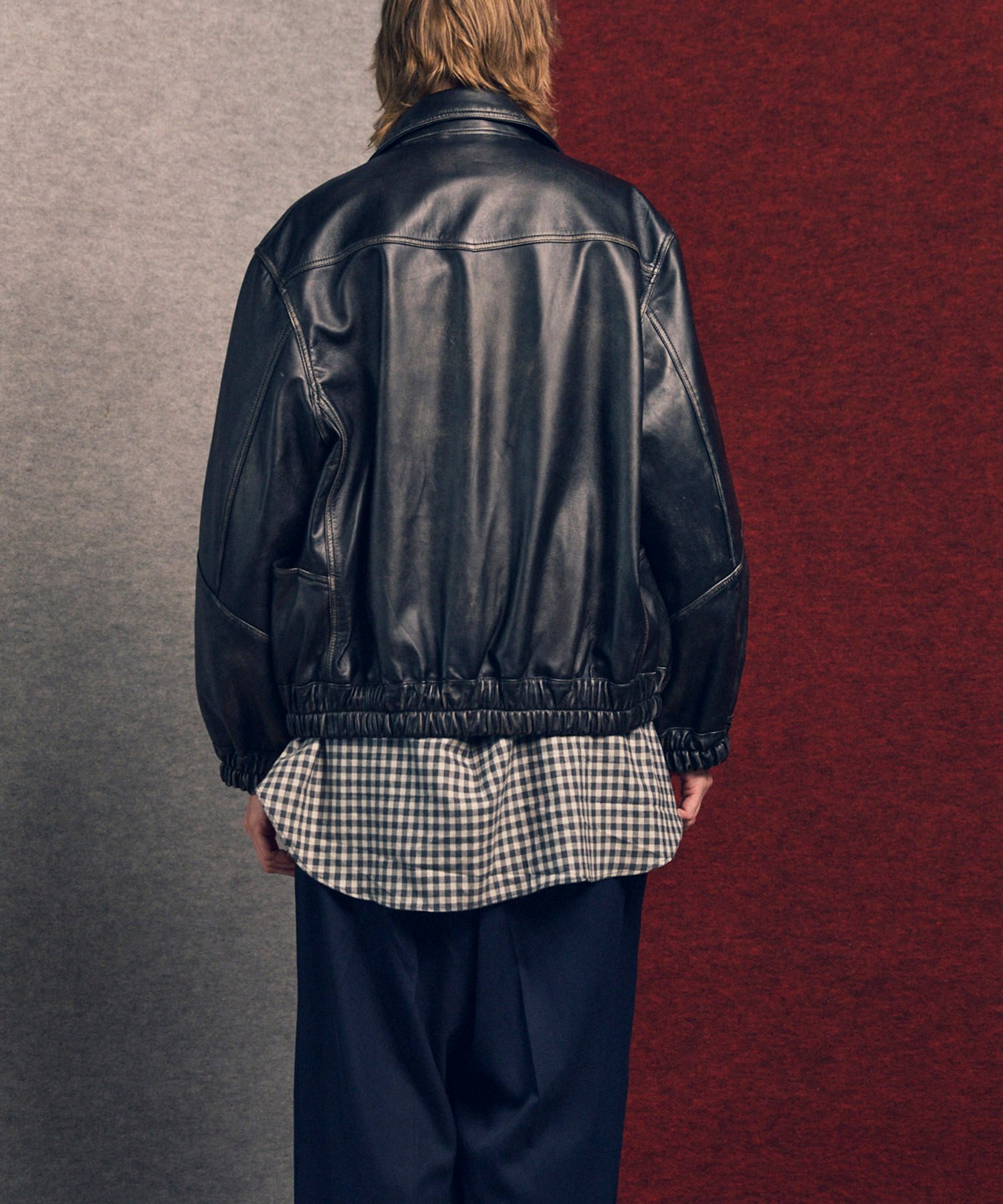 MAISON SPECIAL｜Sheep Leather Single Collard Blouson | Rakuten