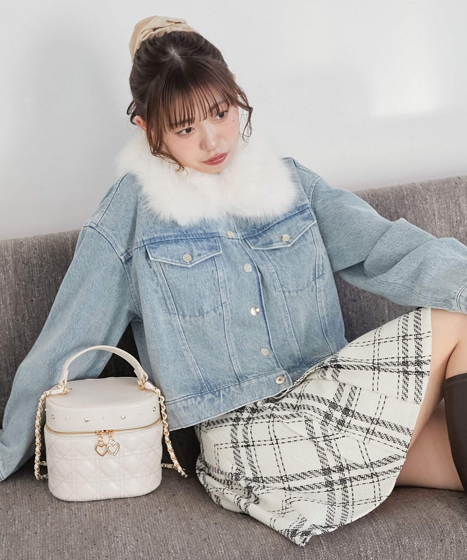 楽天市場】ブルー（素材（生地・毛糸）フェイクファー）（コート