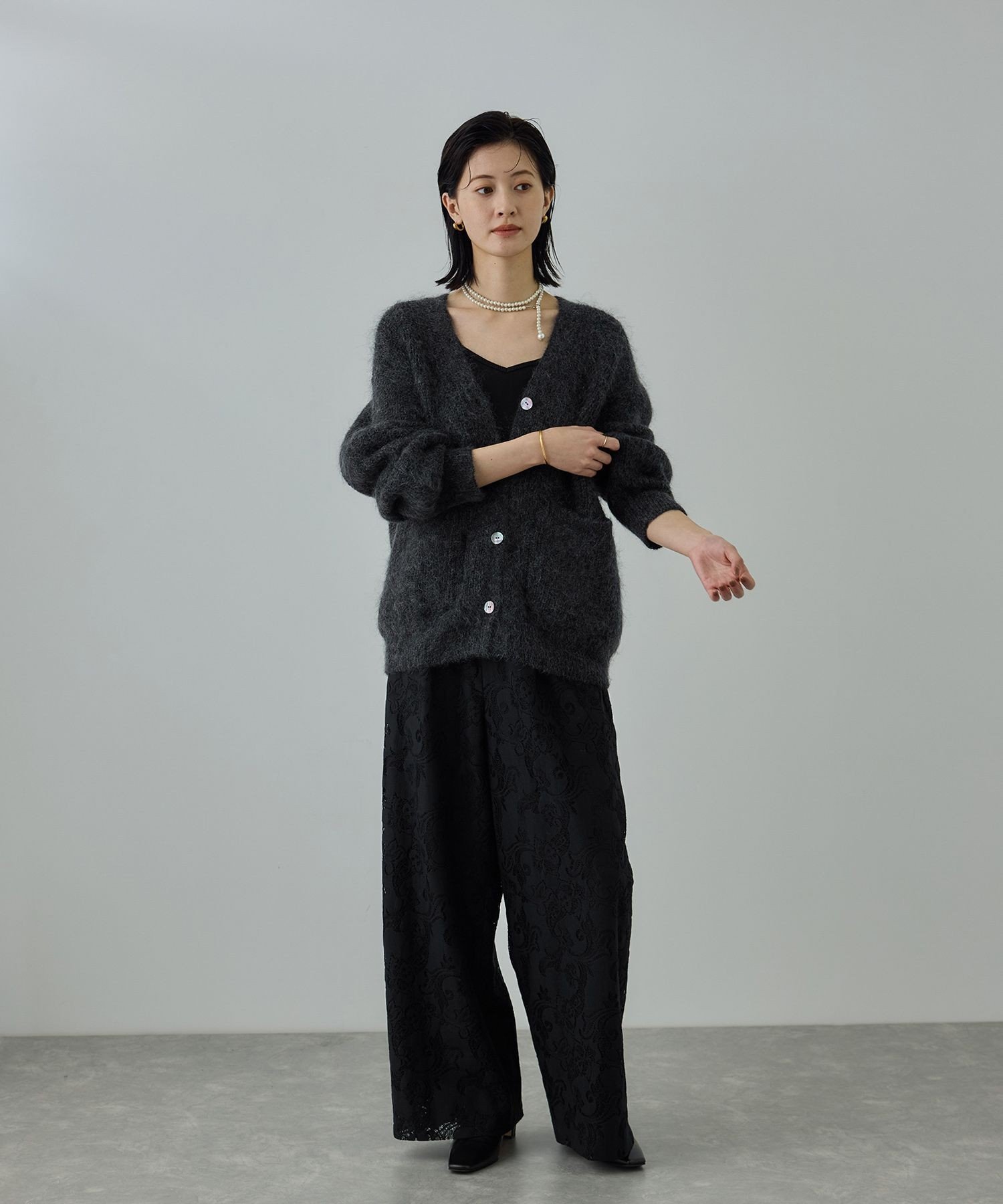 ROPE'｜スーパーキッドモヘヤVネックカーディガン/イージーケア