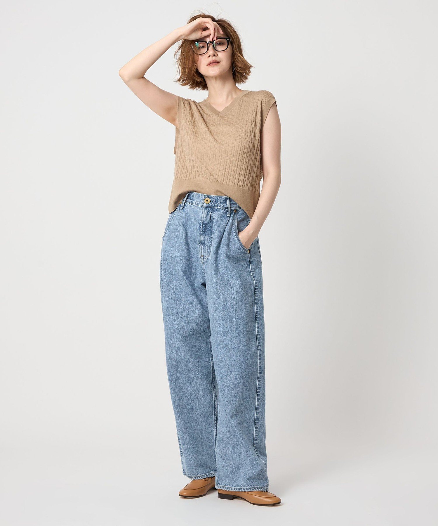 upper hights for conte　タックデニムパンツ UN　別注25 別注】＜upper hights for conte＞タックデニムパンツ UN（デニム