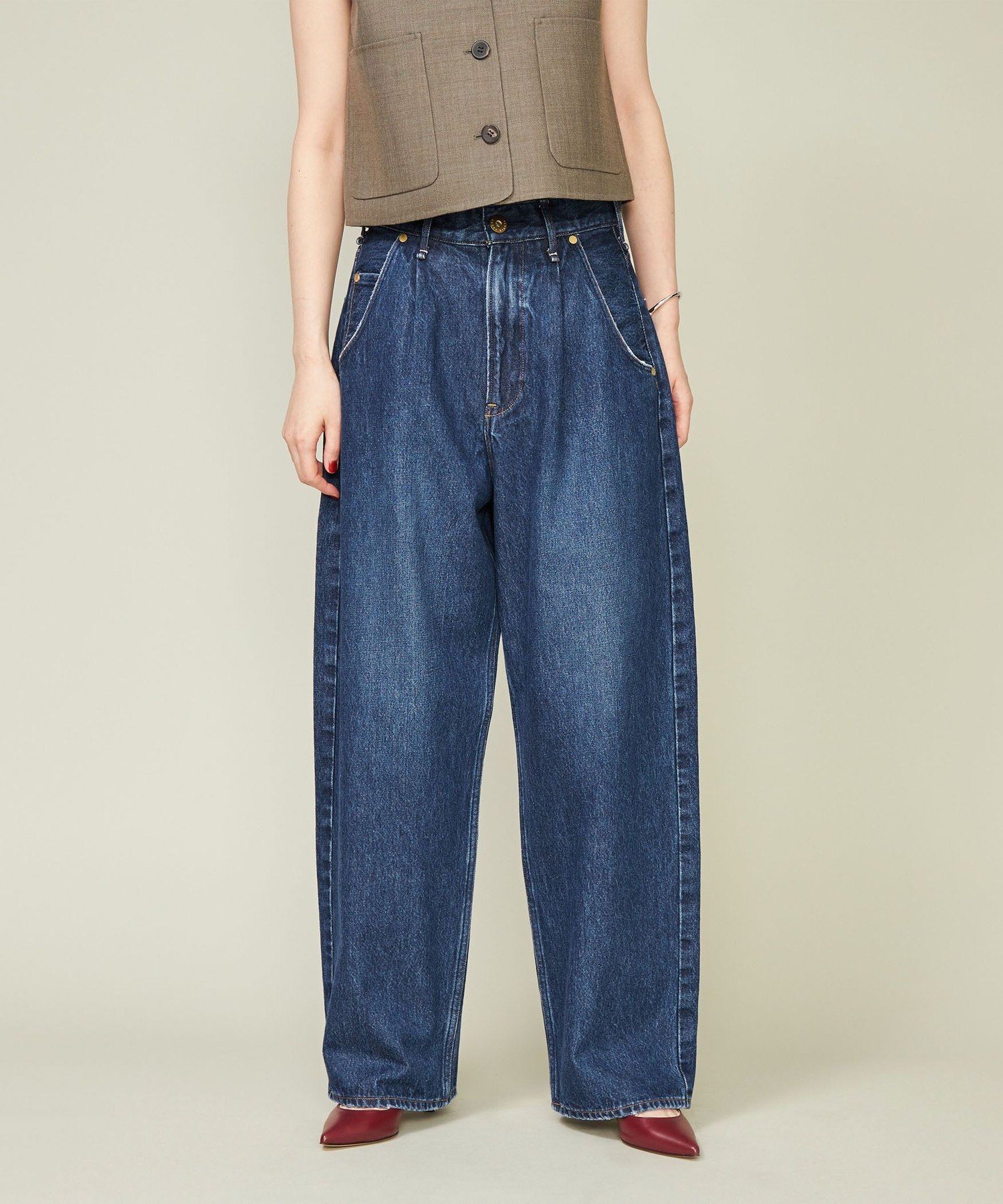 upper hights for conte　タックデニムパンツ UN　別注25 別注】＜upper hights for conte＞タックデニムパンツ UN（デニム