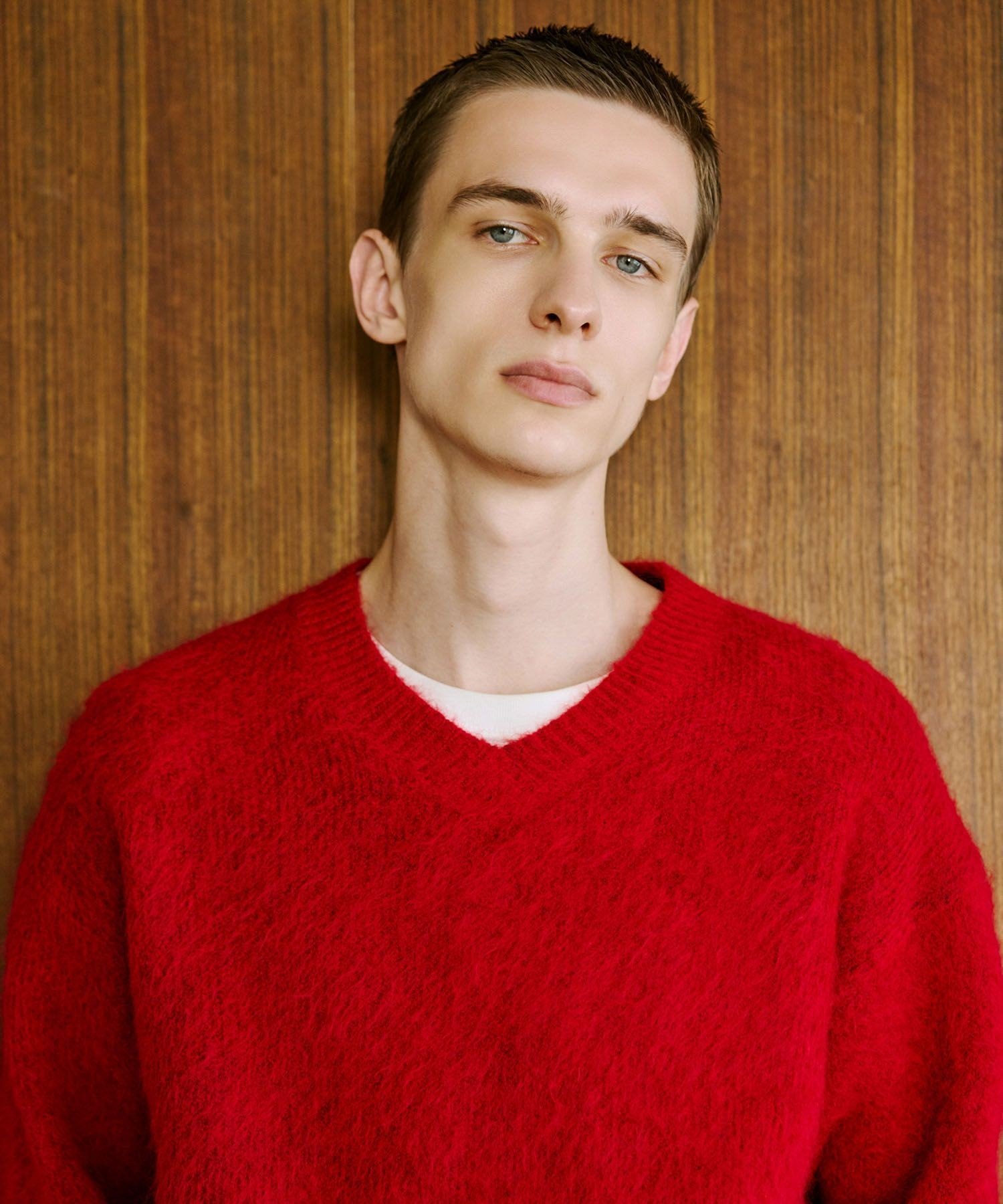 ADAM ET ROPE'｜モヘアミックス オーバーサイズ Vネックニット