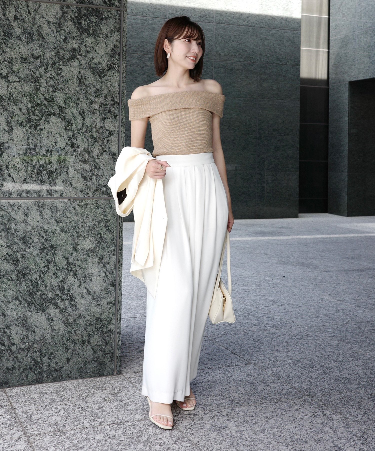 anuans｜ラメオフショルダーニットトップス | Rakuten Fashion(楽天