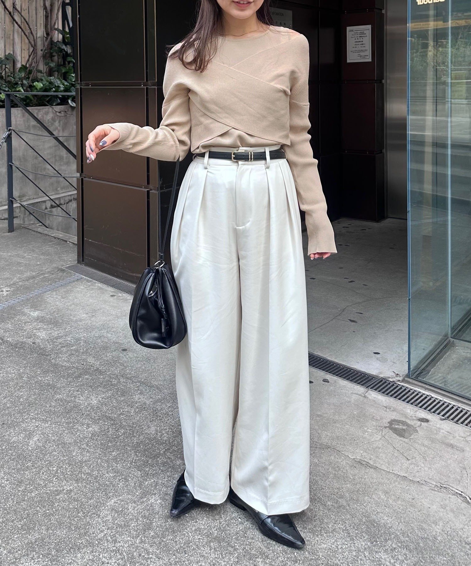 CAPRICIEUX LE'MAGE｜オフショルクロスレイヤードニット | Rakuten