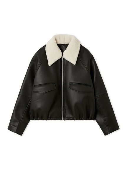 Mila Owen｜ステンカラーフェイクレザーブルゾン | Rakuten Fashion