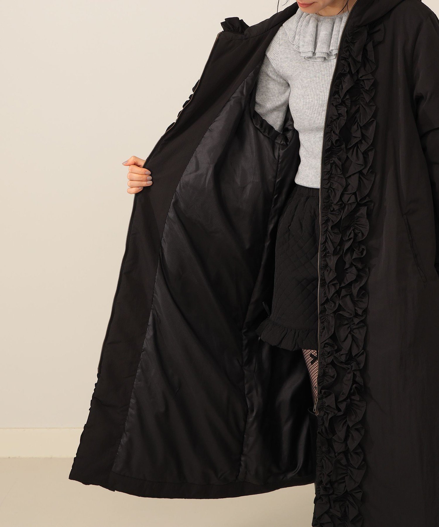 CAROLINA GLASER｜【SALE】フリルロングコート | Rakuten Fashion(楽天