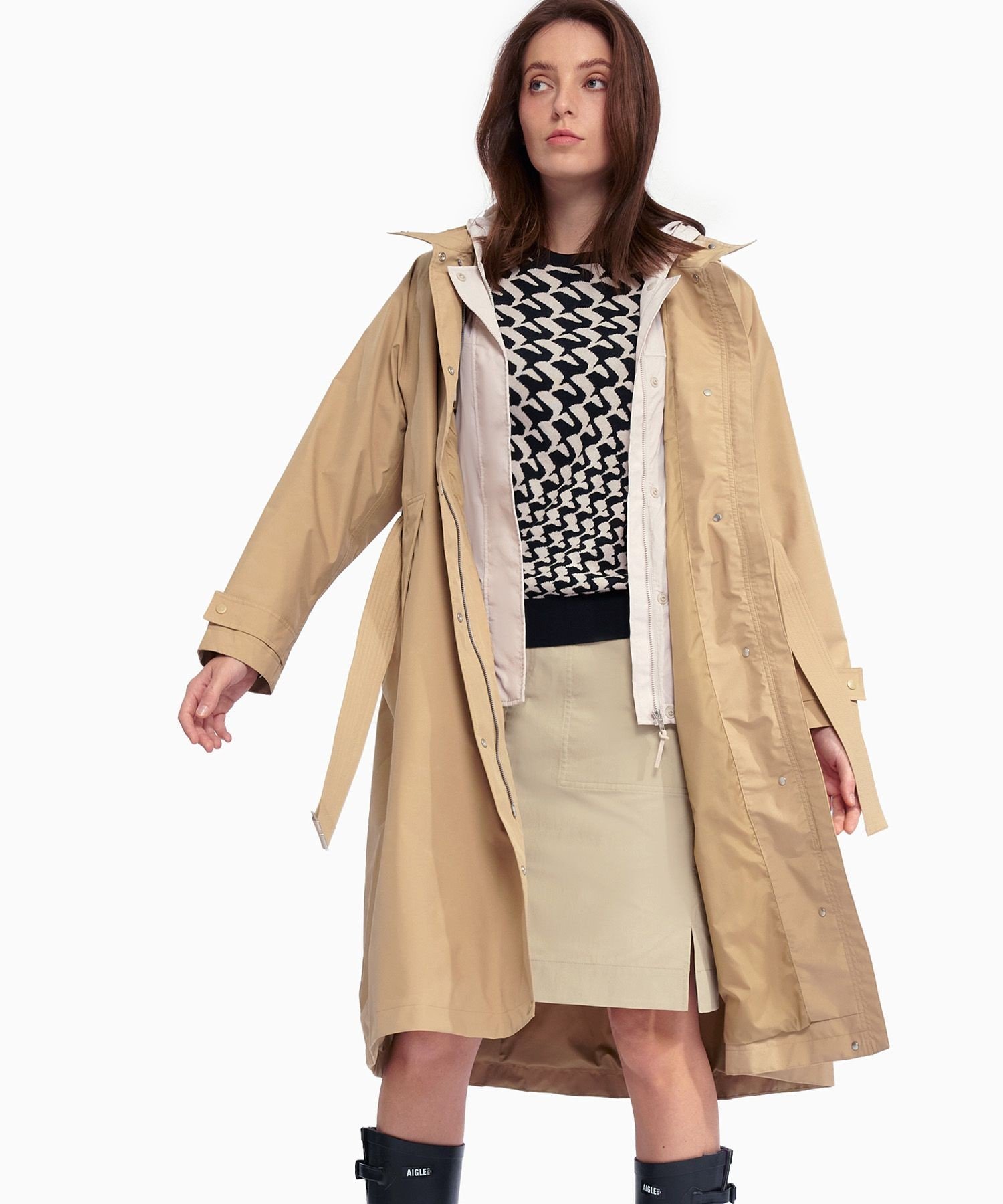 AIGLE｜防風 撥水 透湿 GORE-TEX ゴアテックス 2レイヤー フーデッド