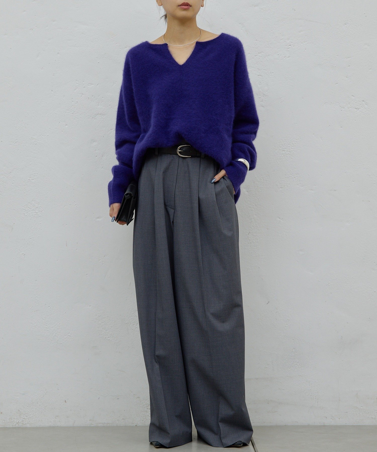 GALLARDAGALANTE｜【デコルテ美人ニット】ファーウールキーネック