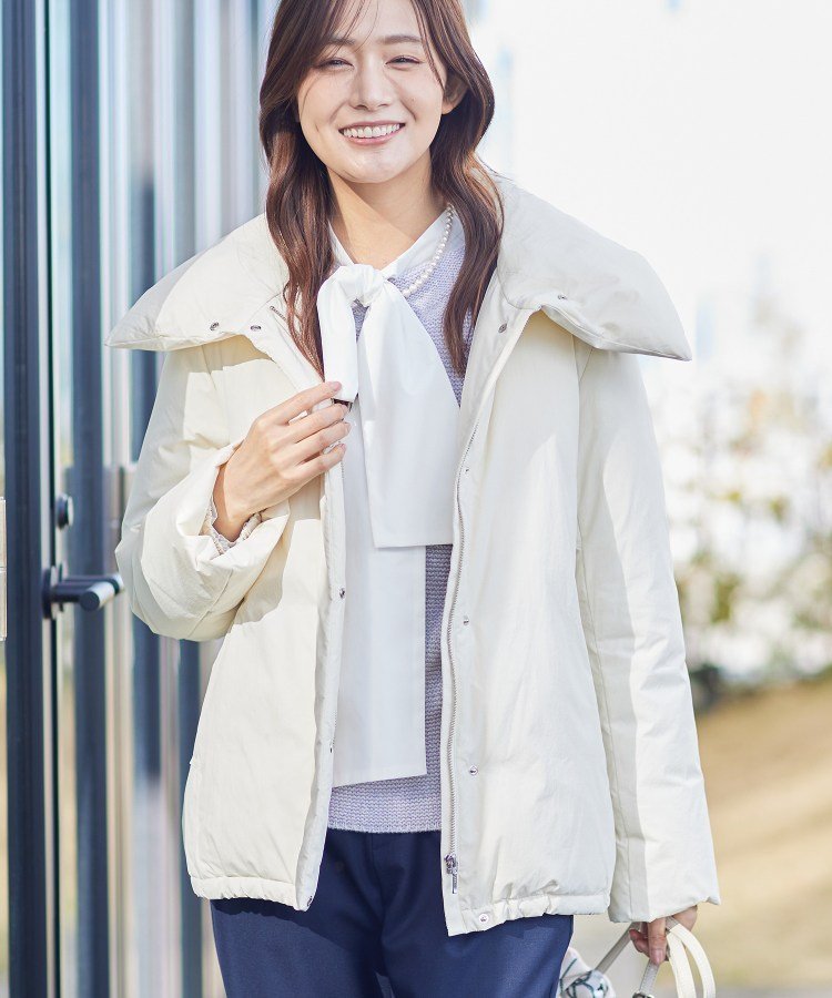 INDIVI｜【撥水/洗える/デザイン衿】ステッチレス ショートダウン