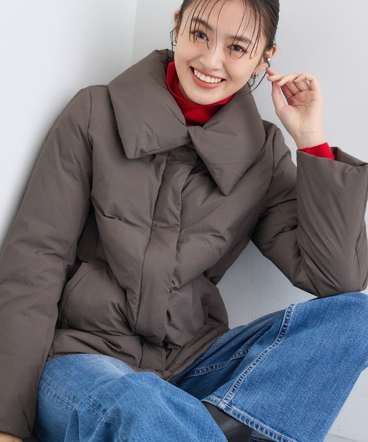 INDIVI｜【撥水/洗える/デザイン衿】ステッチレス ショートダウン