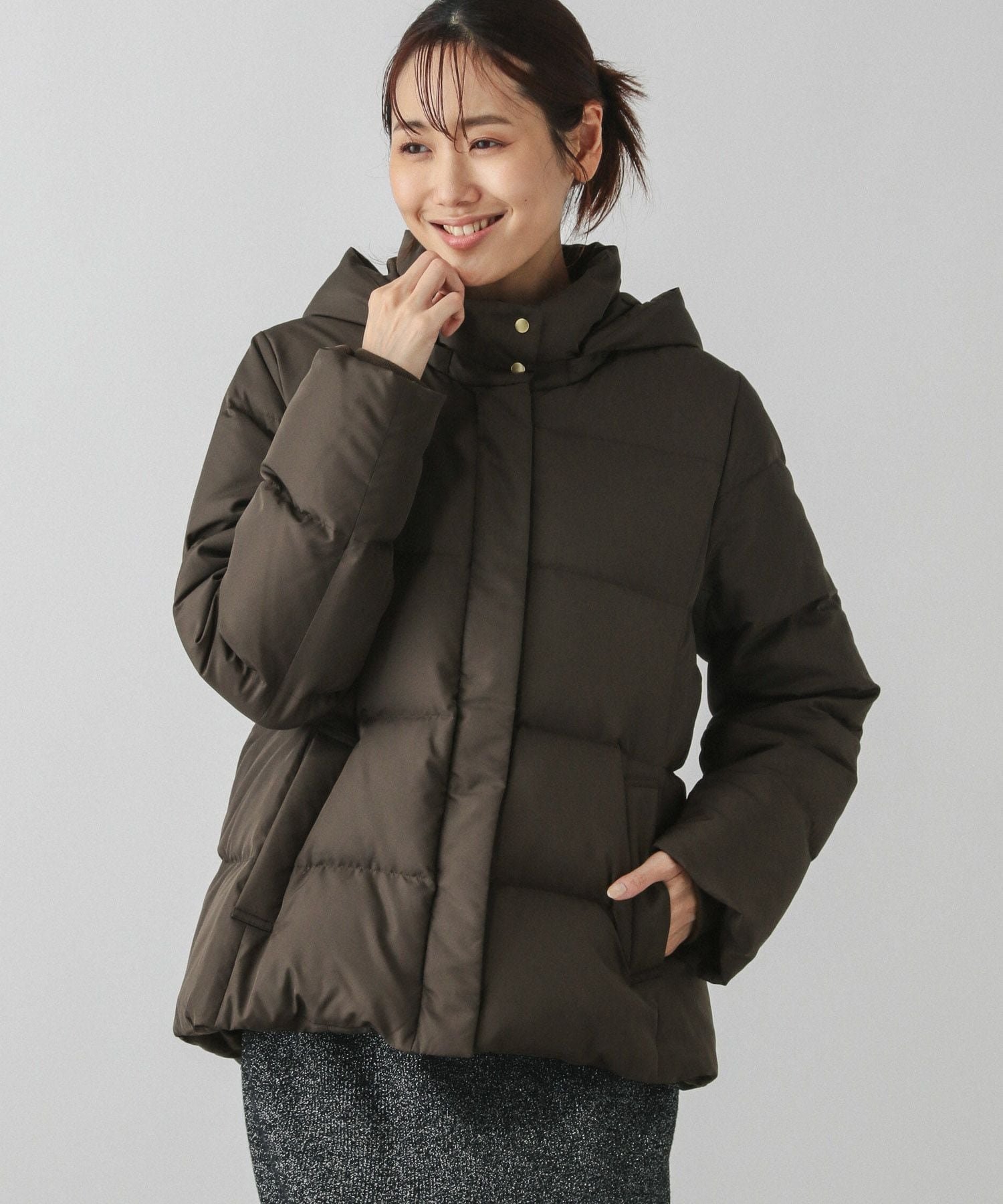 GLOBAL WORK｜ウツクシルエット撥水ダウンフードブルゾン/115525