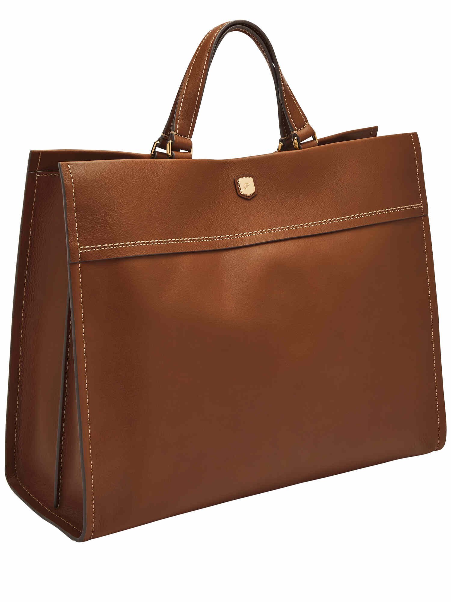 FOSSIL｜フォッシル トートバッグ レディース レザー ブラウン A4収納