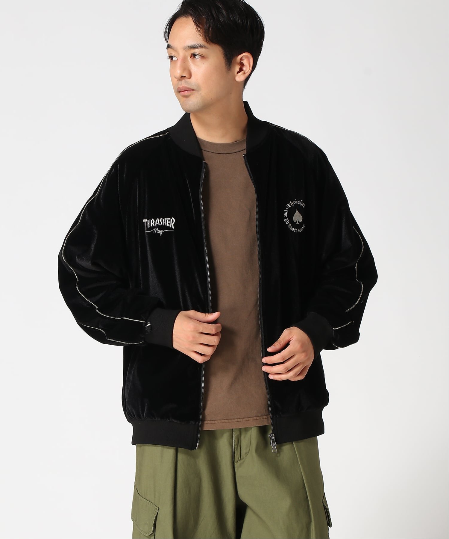 THRASHER by RIFFLEPAGE｜THRASHER/(M)ベロア SOUVENIR JACKET