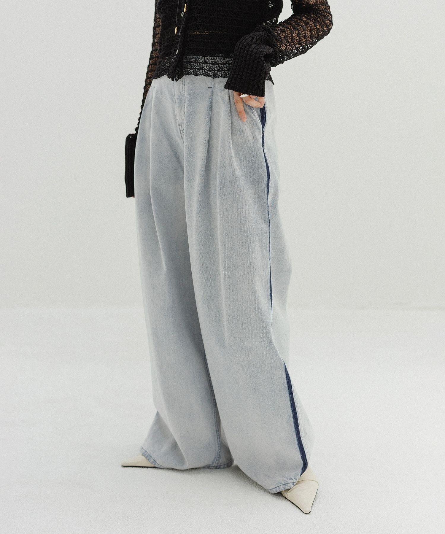 ADAM ET ROPE'｜【EMOELLE】・【サステナブル】ドレスデニムパンツ