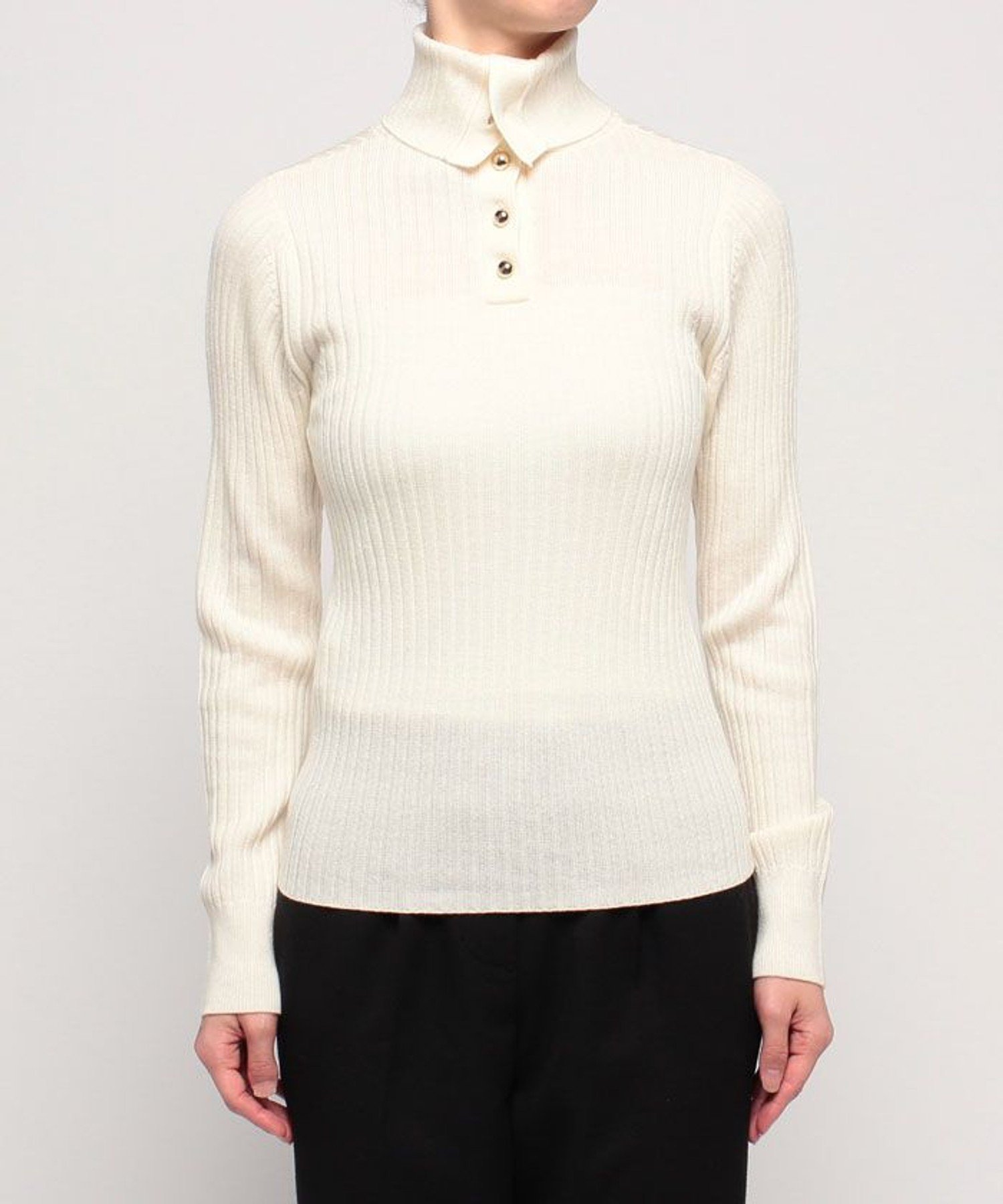 allureville｜釦ディティール2WAY ネックリブプルオーバー | Rakuten