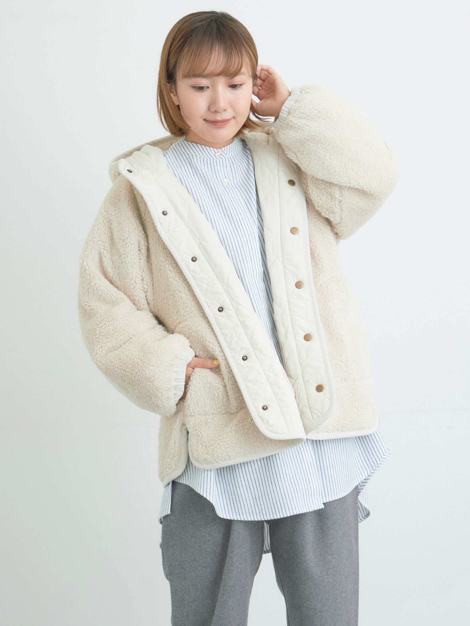 Samansa Mos2｜リバーシブルボアブルゾン | Rakuten Fashion(楽天