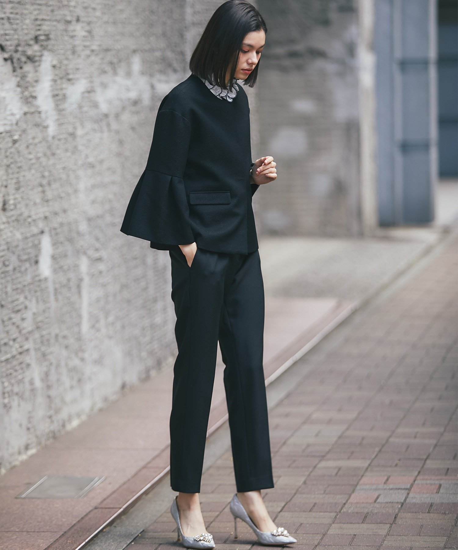 SMILE ORCHID｜ベルスリーブジャケット&スラックスパンツ2点セット