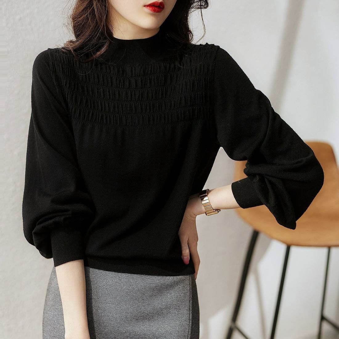 maison de LATIR｜胸元くしゅくしゅハイネック夏ニット | Rakuten