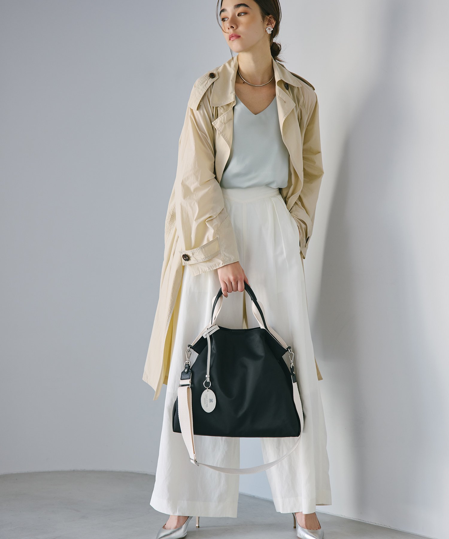 TOPKAPI｜ストライプハンドル ナイロン 2way トート バッグ A4対応