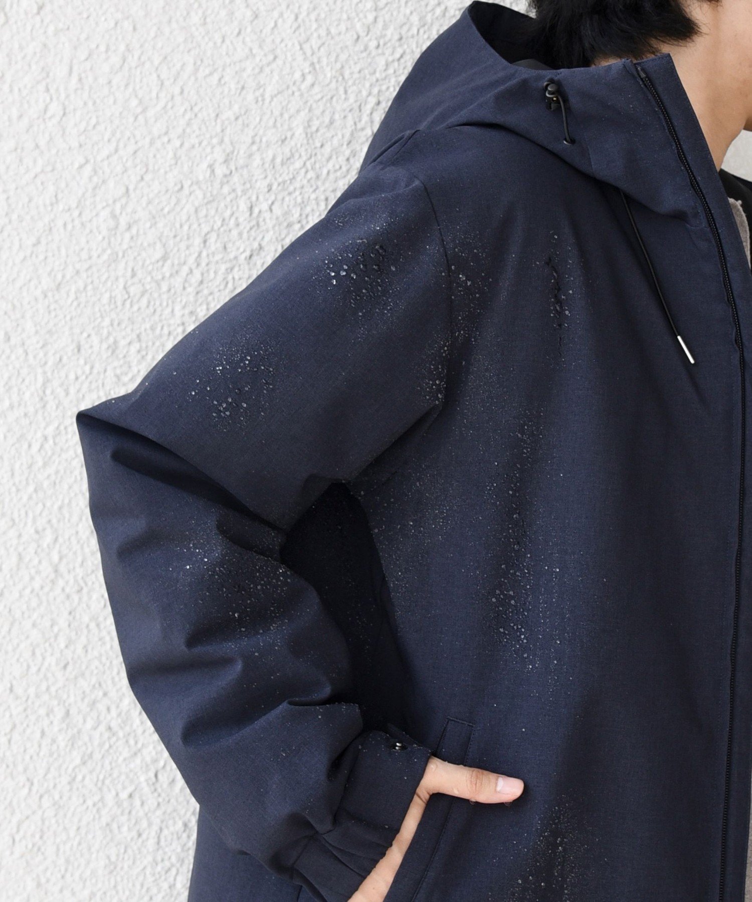 フェローズ 中綿キルティング マウンテンパーカー 38 ネイビー 素材切替 Pherrow's（フェローズ） マウンテンパーカー 中綿キルティング 19W