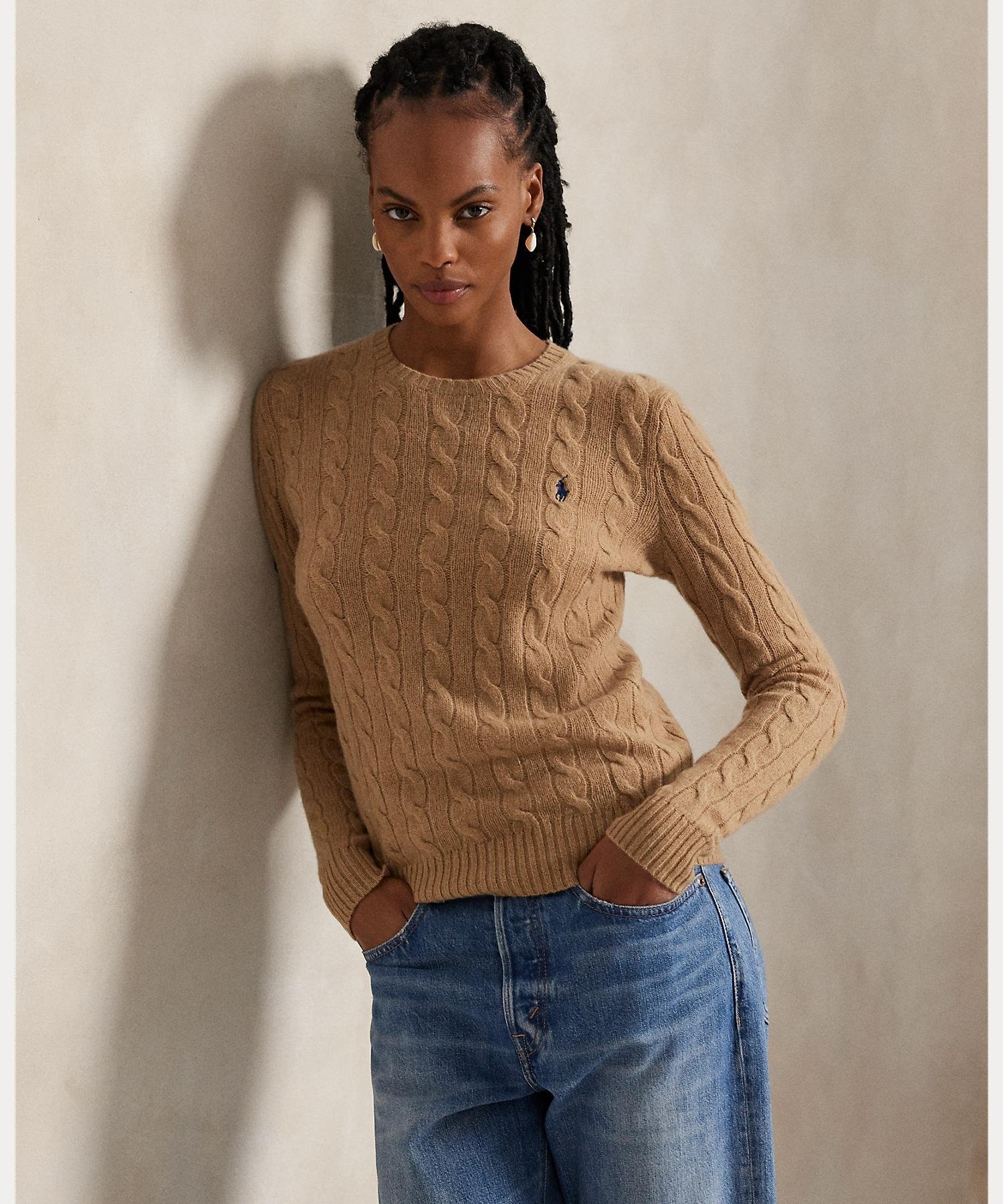 RALPH LAUREN｜ケーブル ウールカシミヤ クルーネック セーター