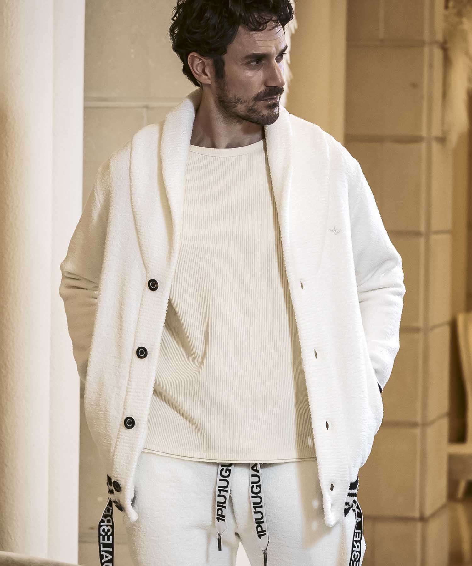 SHIFFON｜(M)1PIU1UGUALE3 RELAX/USK-24041 裾ラインショールカラー