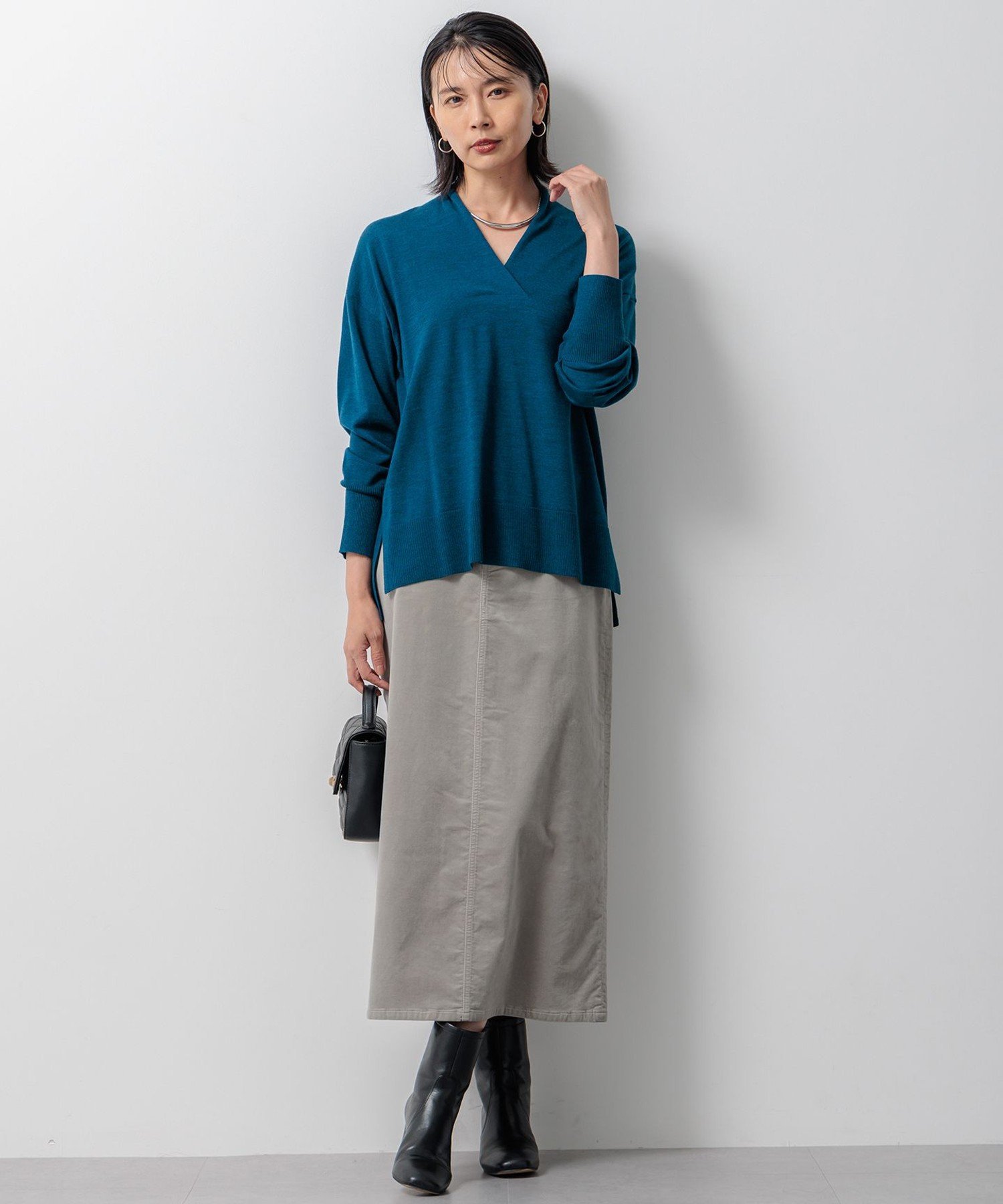 23区｜【洗える】23区DENIM ベルベットストレッチ Aライン スカート