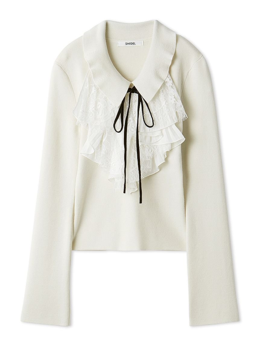 SNIDEL｜Sustainableレイヤードラッフルニットプルオーバー | Rakuten