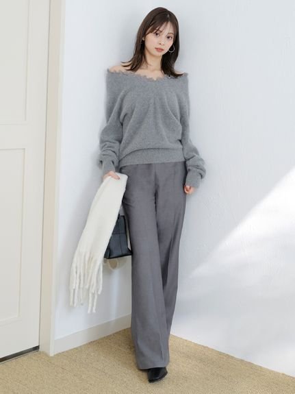 SNIDEL｜フォックス衿レースプルオーバー | Rakuten Fashion(楽天