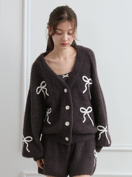 gelato pique｜【HALLOWEEN】リボンフェザーカーディガン | Rakuten