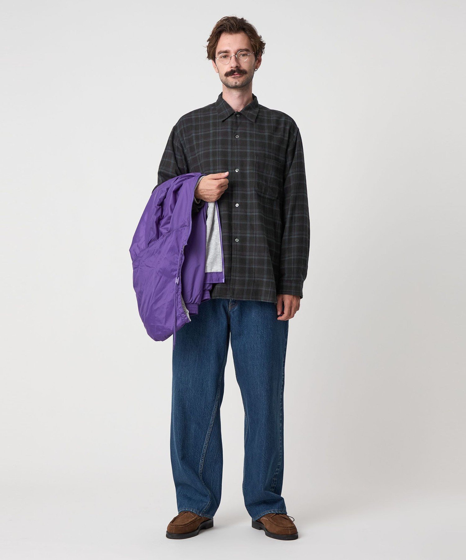 杉咲花さん着用　ネル マドラスチェック オープンカラー シャツ BOX BEAUTY&YOUTH UNITED ARROWS｜<Steven Alan> ネル マドラスチェック