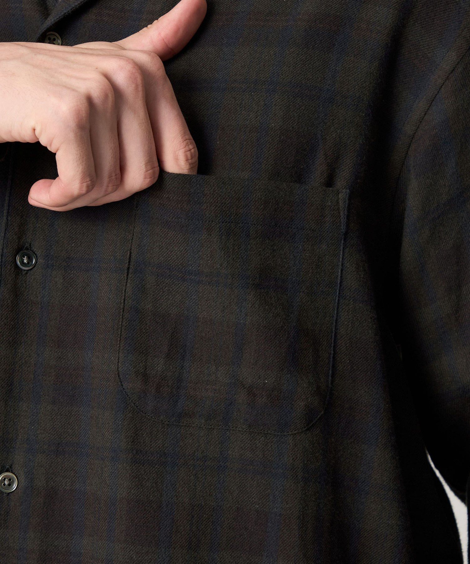 Steven Alan　ネル マドラスチェック オープンカラー シャツ BOX BEAUTY&YOUTH UNITED ARROWS｜<Steven Alan> ネル マドラスチェック