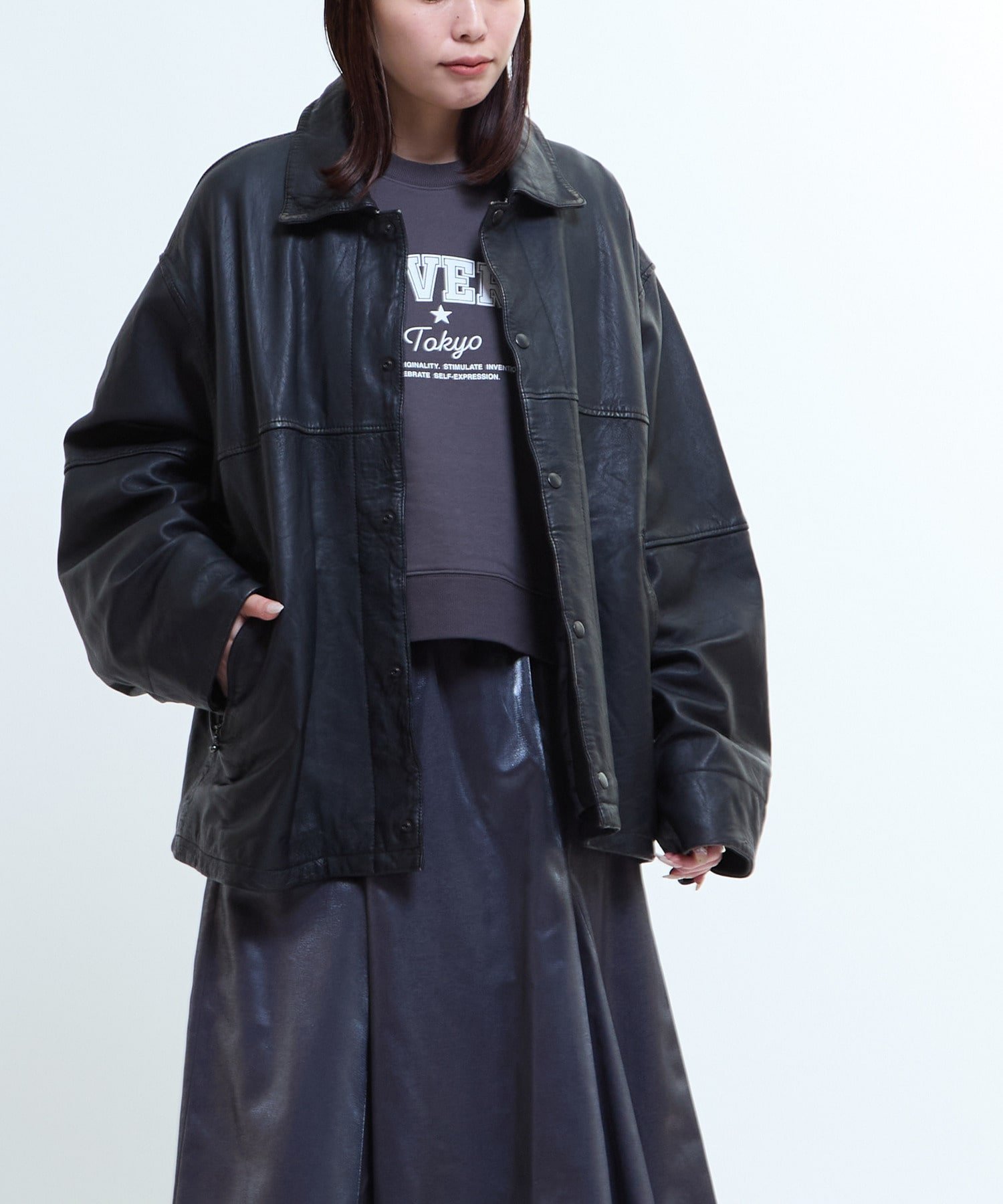 CONVERSE TOKYO｜DAMAGED SHEEP LEATHER JACKET | Rakuten Fashion