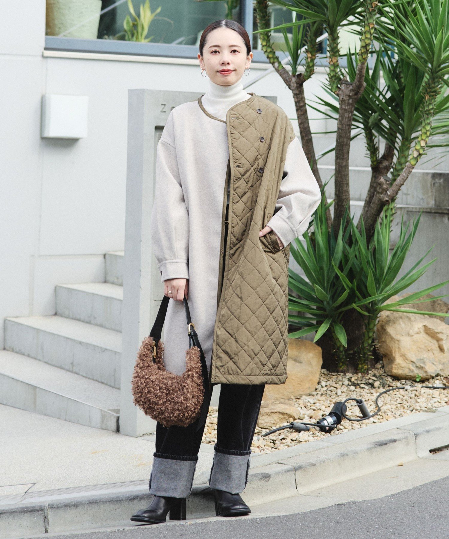 BEAMS HEART｜配色 キルティングコート | Rakuten Fashion(楽天