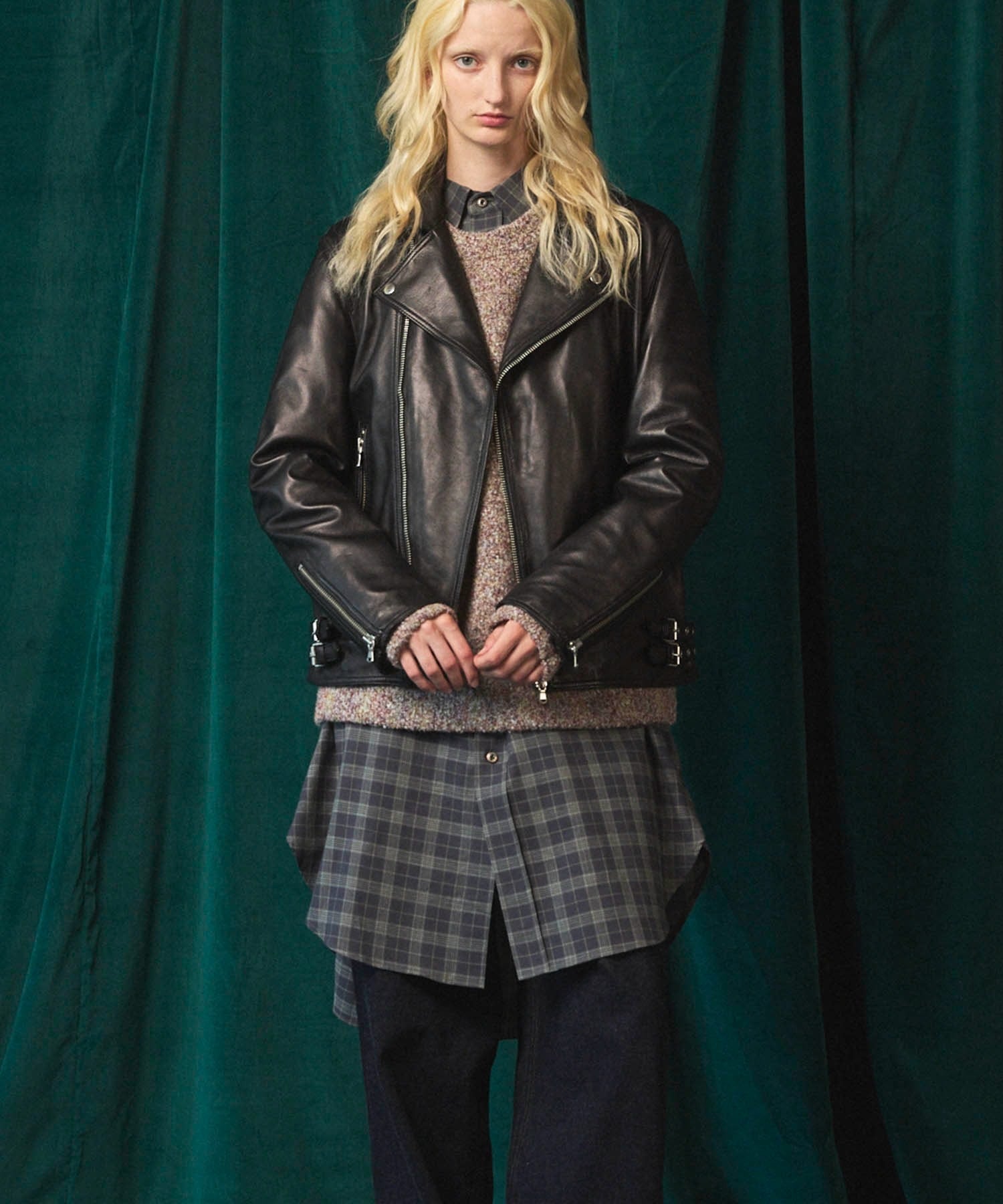 MAISON SPECIAL｜Dress-Fit Sheep Leather Double Rider Jacket