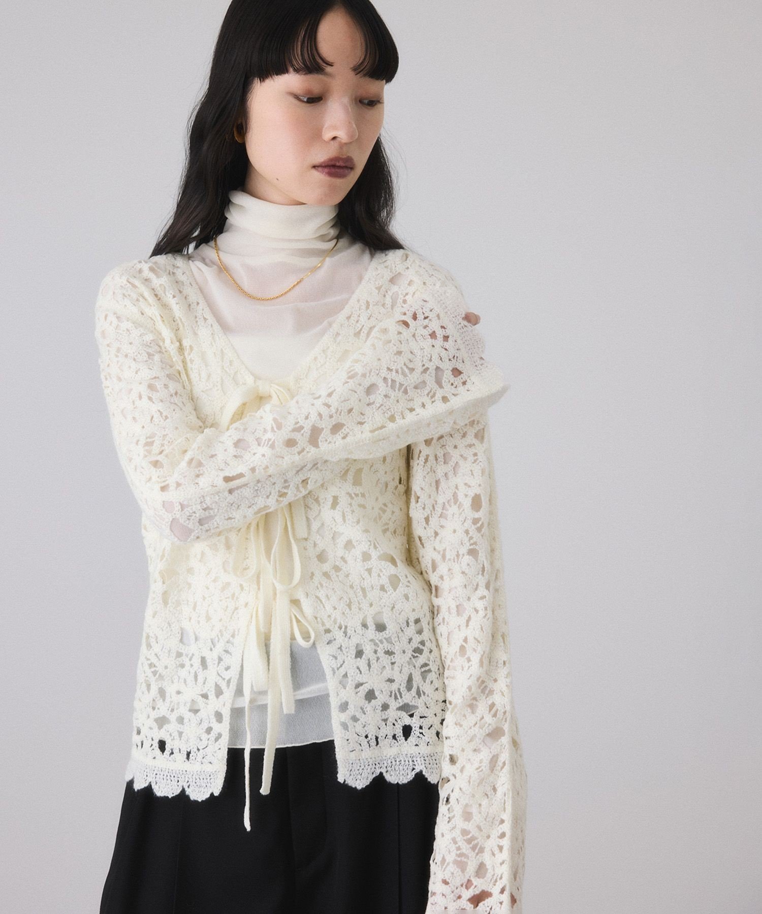 ADAM ET ROPE'｜ウールクロシェレーストップス | Rakuten Fashion(楽天