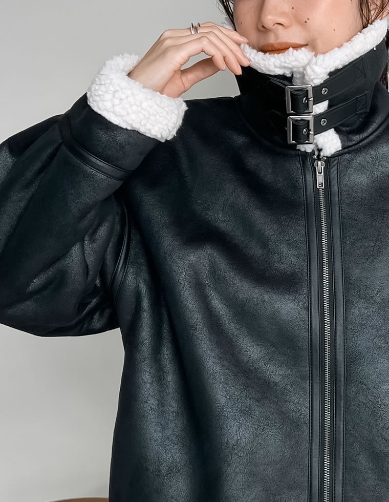 Re:EDIT｜フェイクレザーボンバージャケット | Rakuten Fashion(楽天