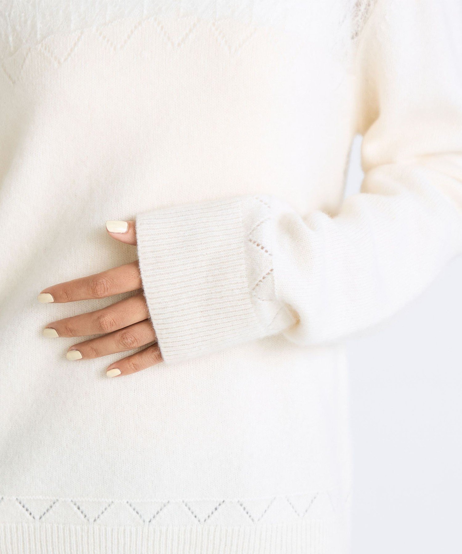 TOMORROWLAND｜パッチワークレース フーデットニット | Rakuten