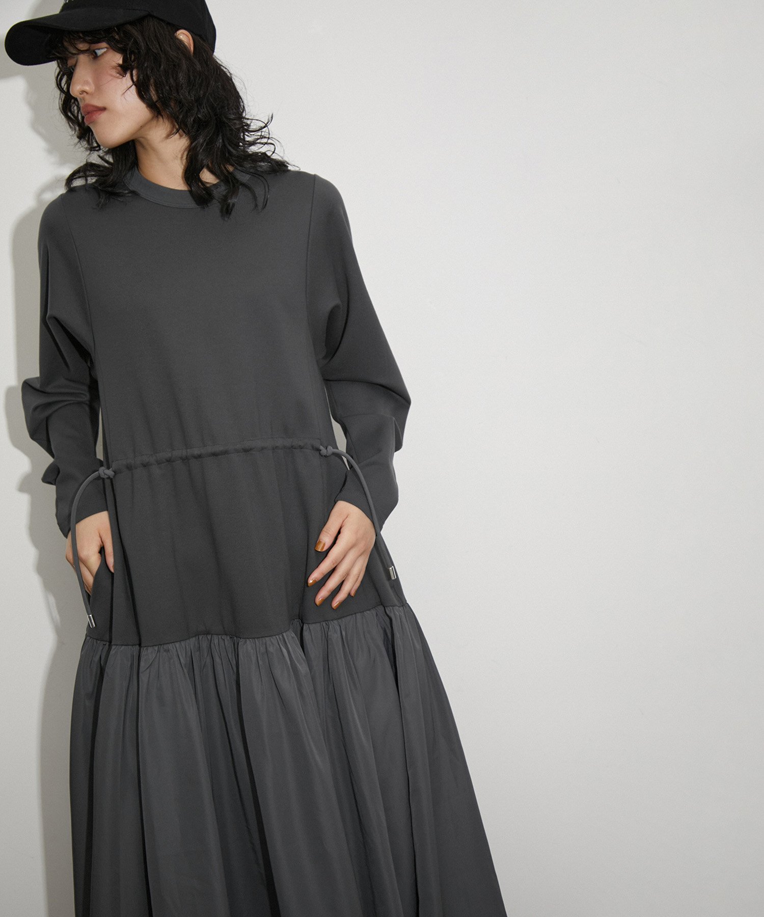 ADAM ET ROPE'｜【サステナブル】タフタコンビワンピース | Rakuten