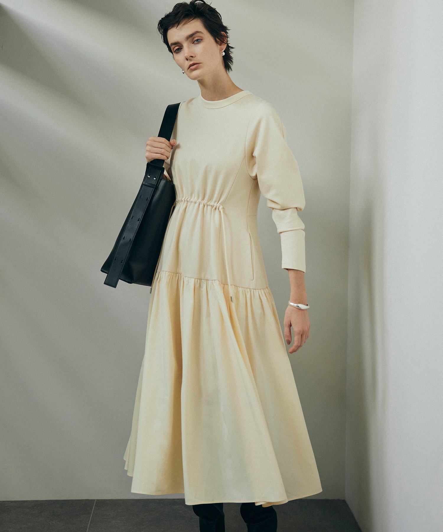 ADAM ET ROPE'｜【サステナブル】タフタコンビワンピース | Rakuten