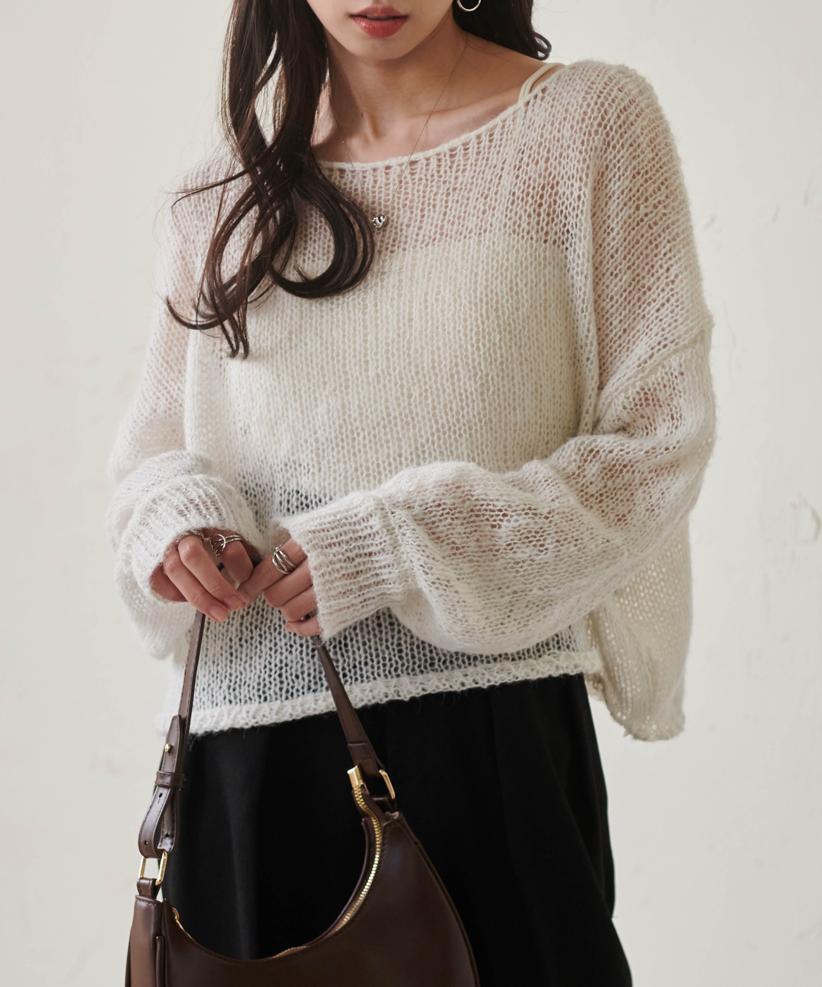 Ranan｜Ranan/(W)モヘアライクローゲージニット | Rakuten Fashion