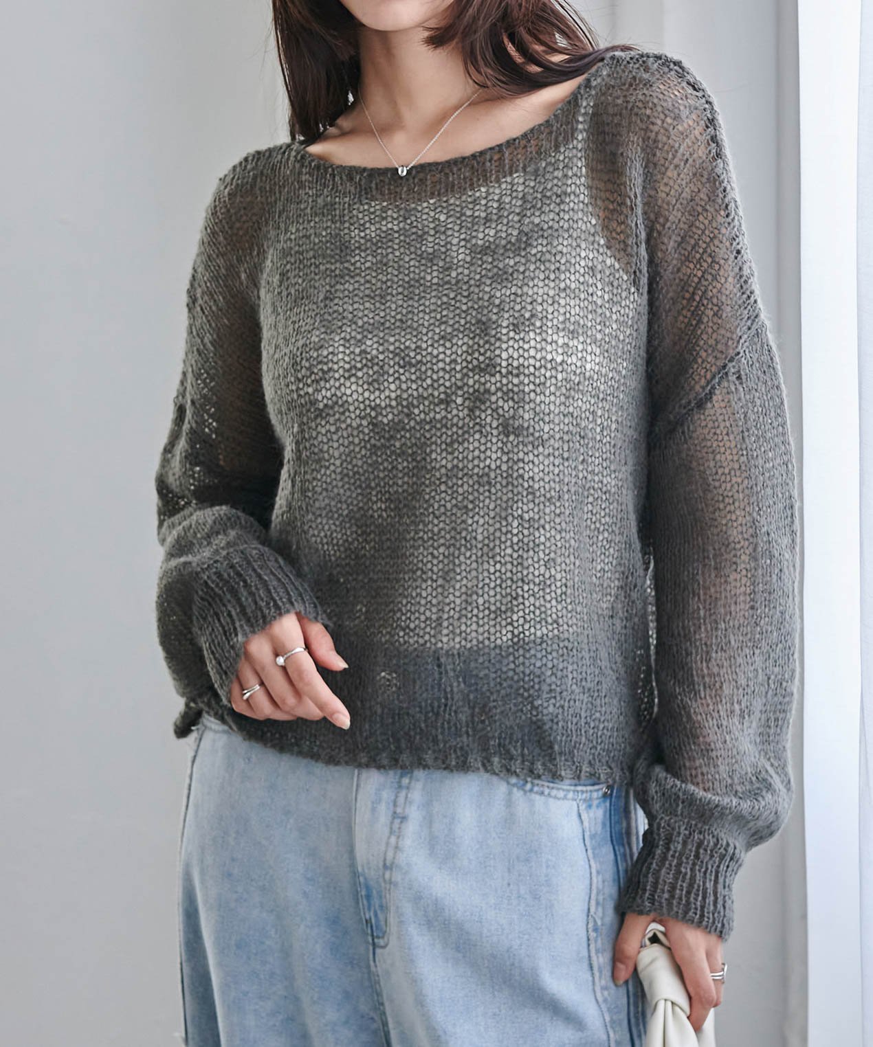 Ranan｜Ranan/(W)モヘアライクローゲージニット | Rakuten Fashion